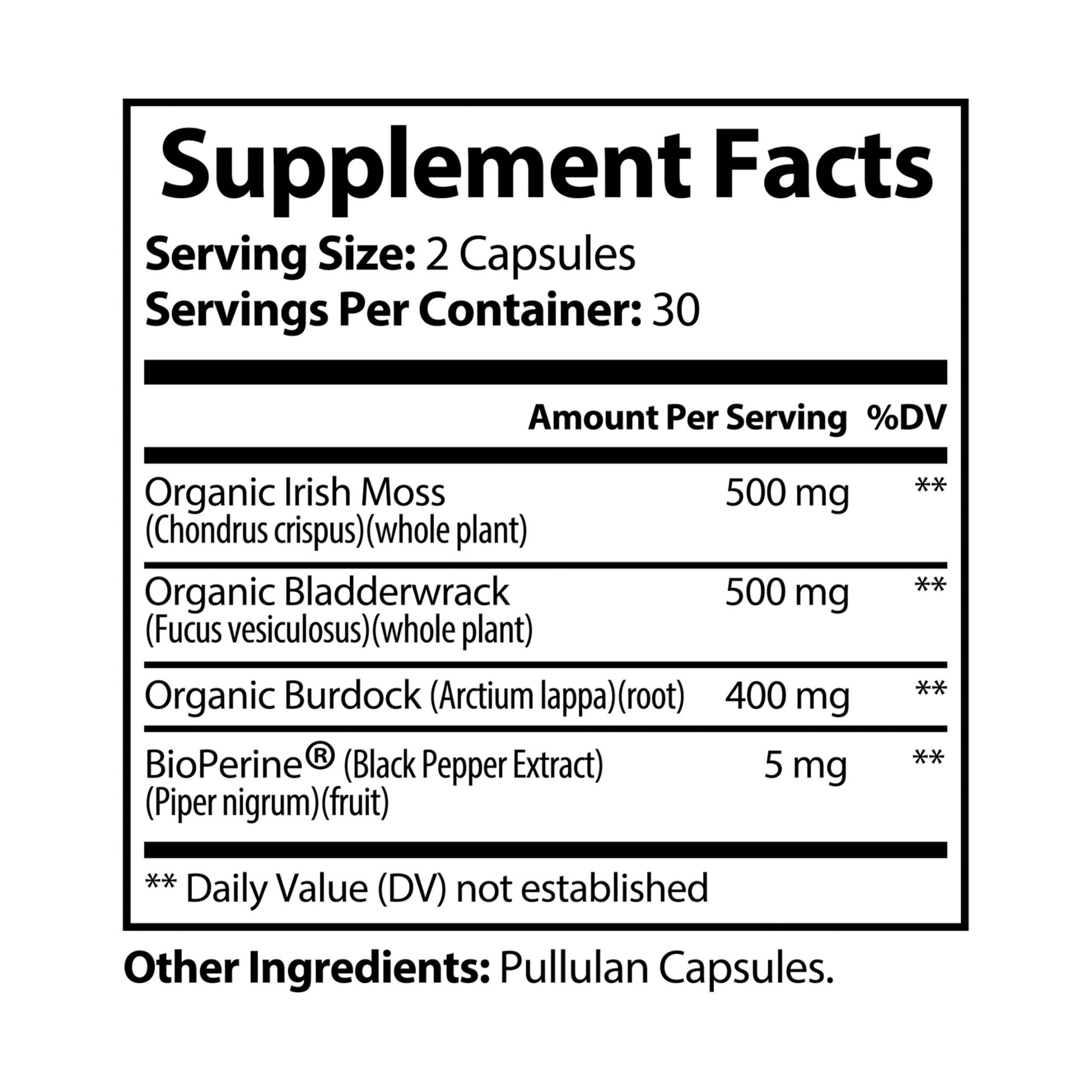 Pikoolz Sea Moss Supplement (60 Capsules)