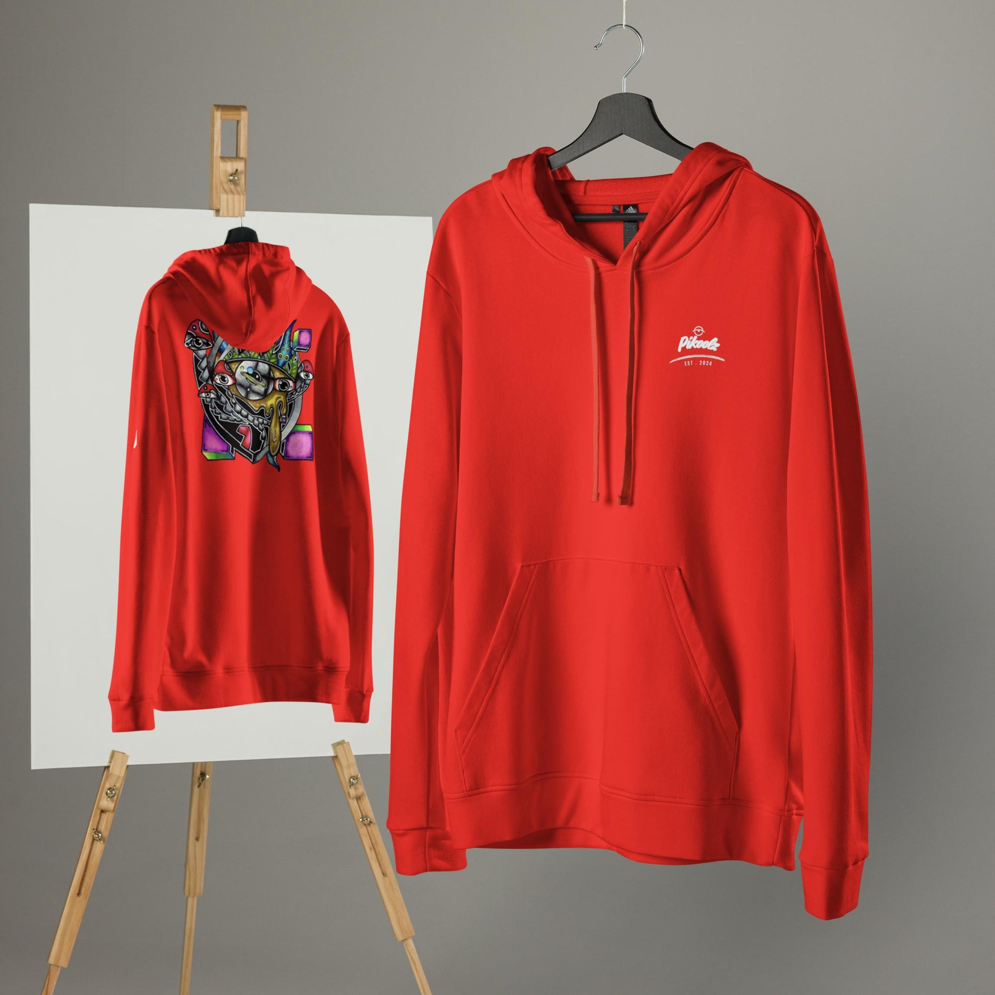 Original Hand Drawn Artwork adidas fleece hoodie