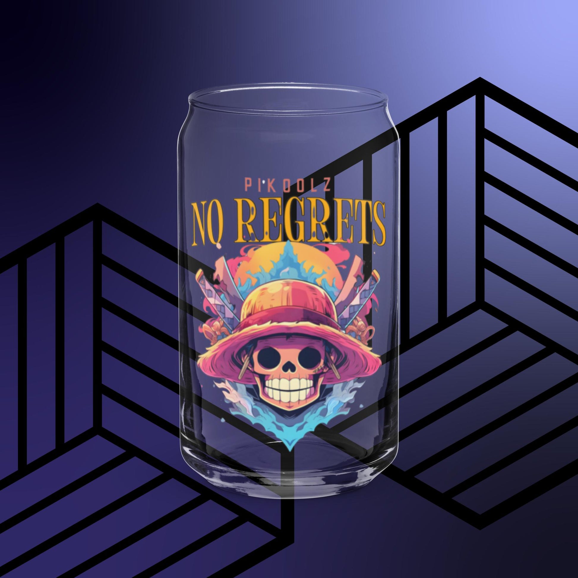 No Regrets Can-shaped glass