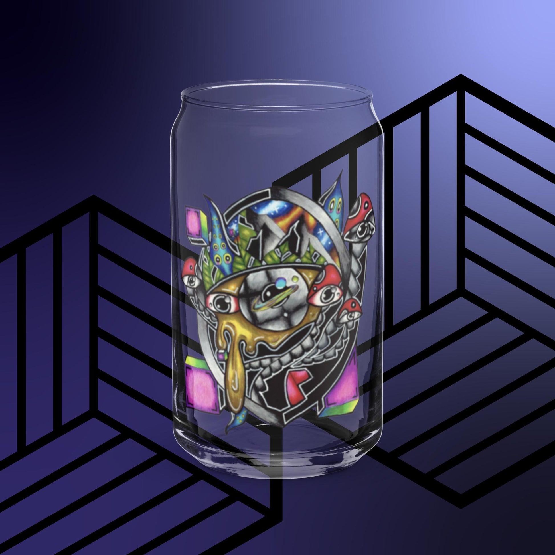 Original Hand Drawn Artwork Can-shaped glass