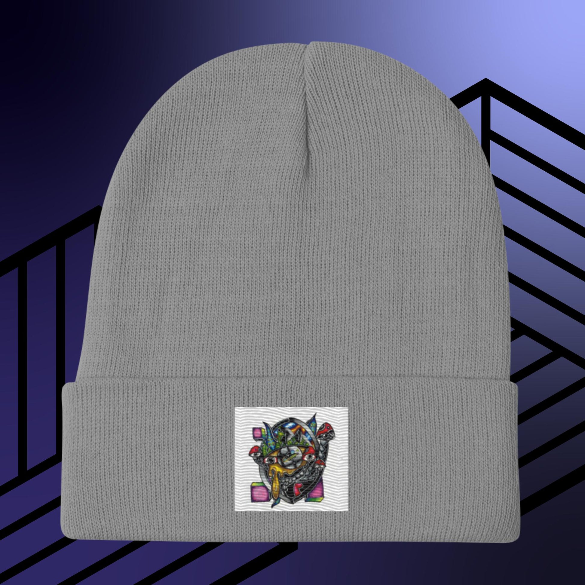 Original Hand Drawn Artwork Embroidered Beanie