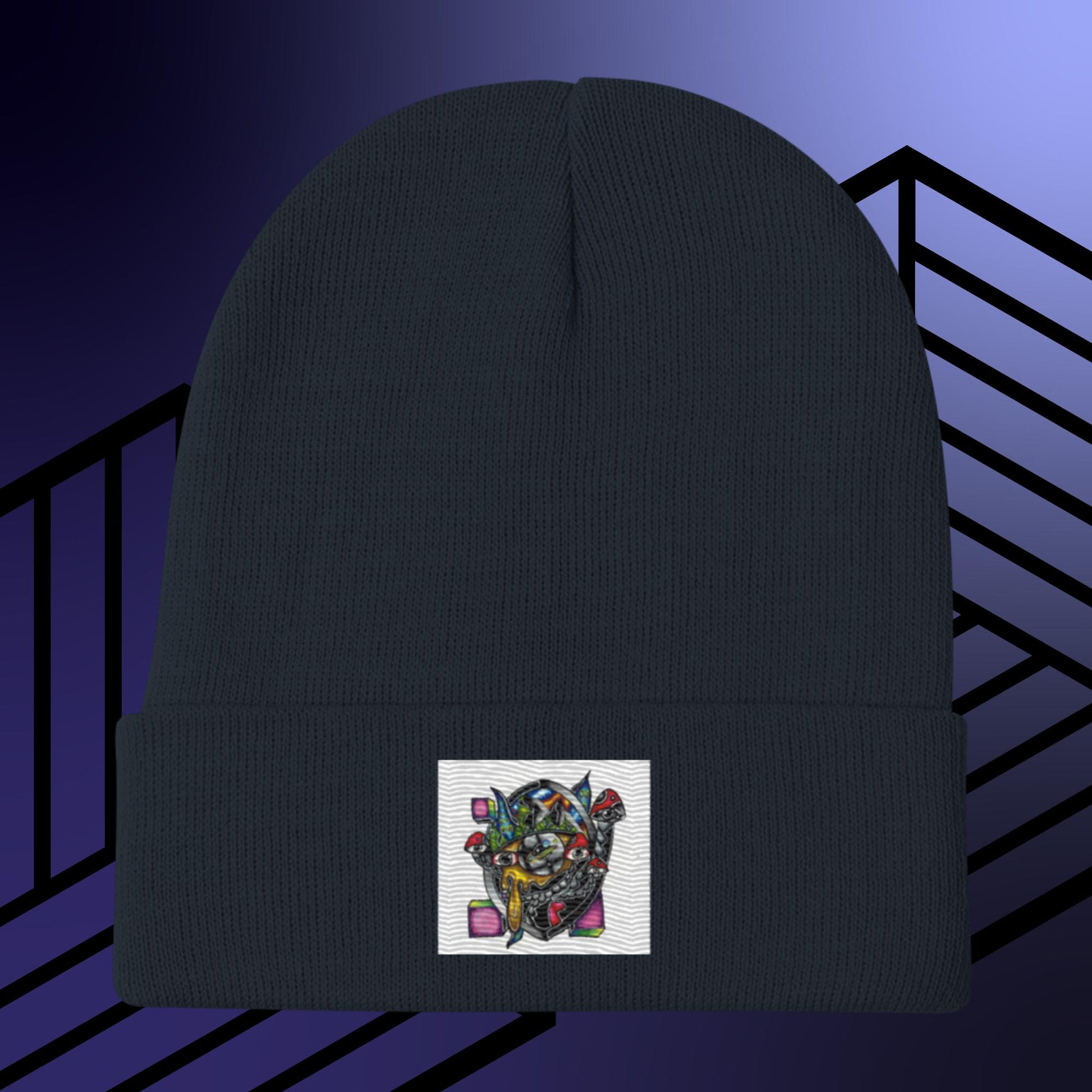 Original Hand Drawn Artwork Embroidered Beanie