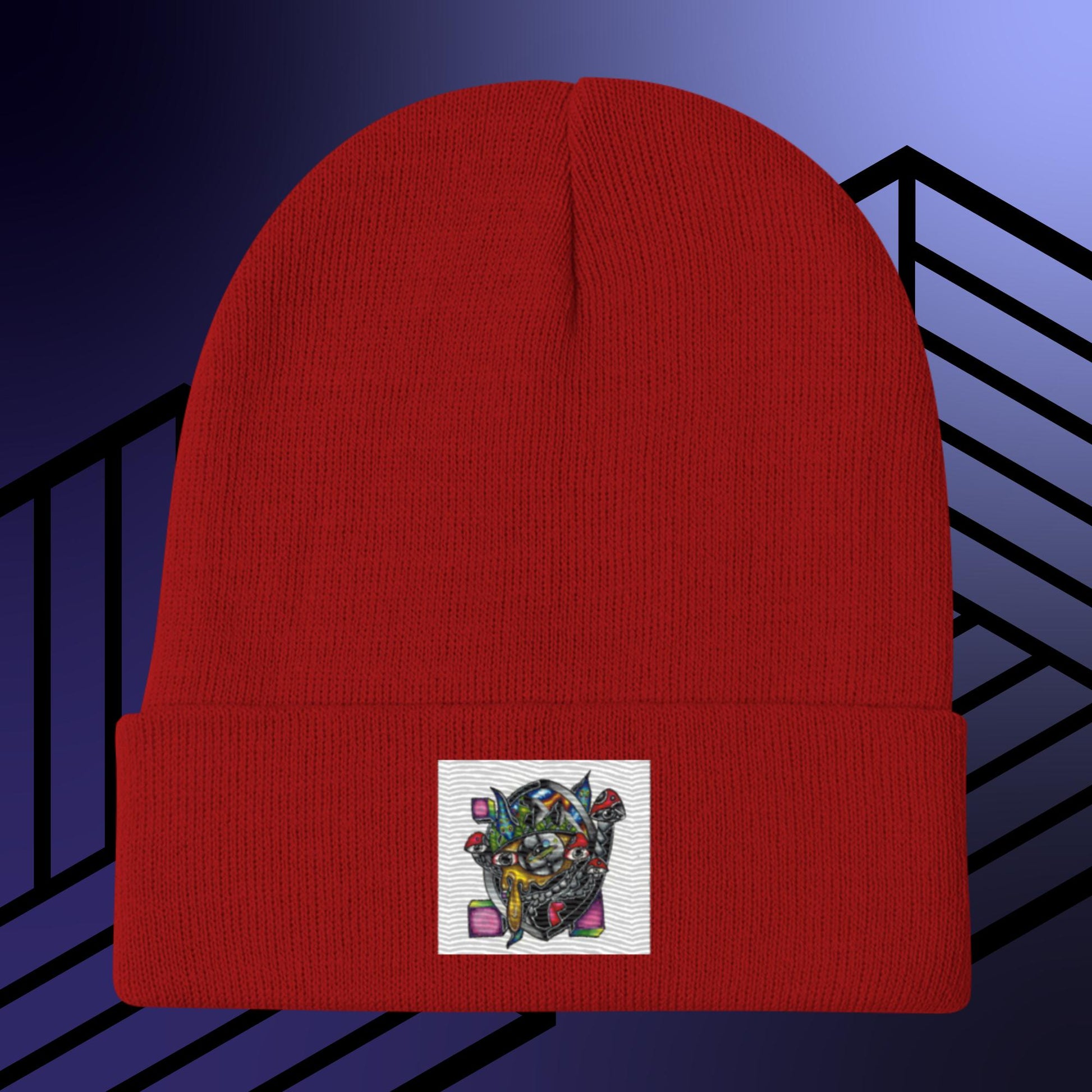 Original Hand Drawn Artwork Embroidered Beanie