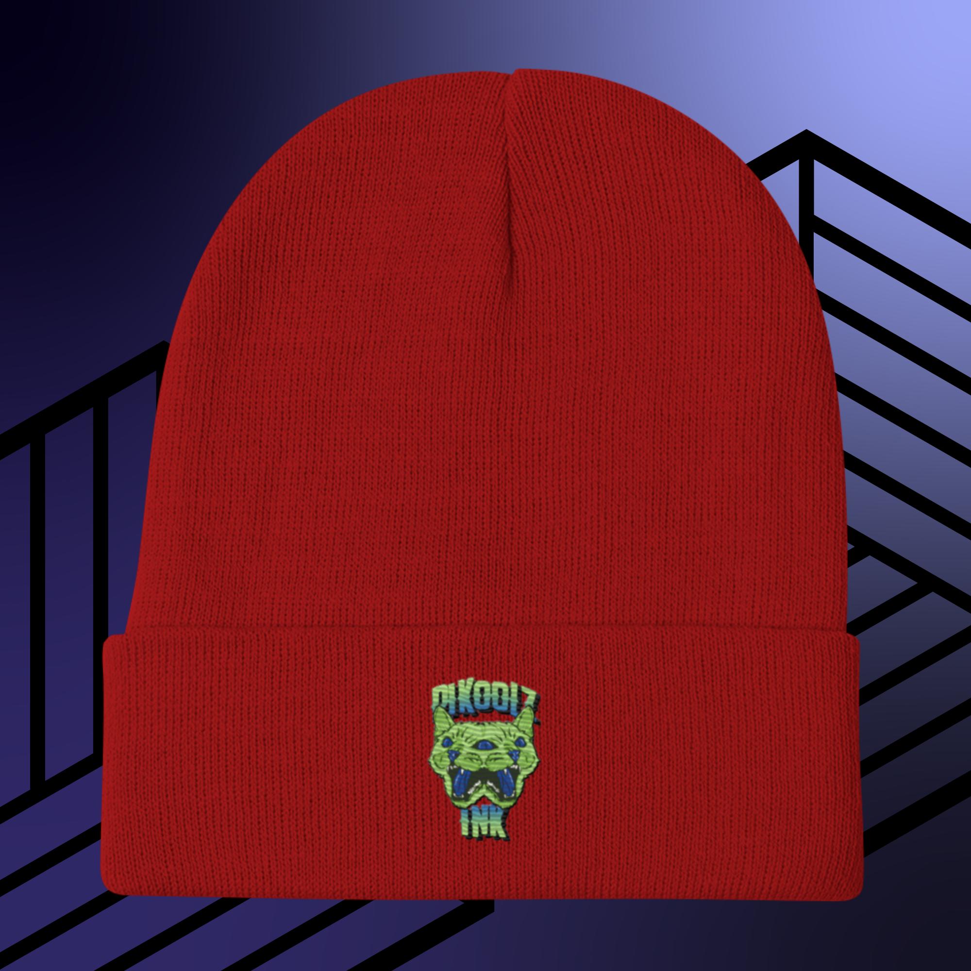 Collection of Trippin Kitty Embroidered Beanie in a gallery layout