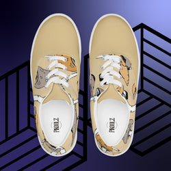 Collection of Third Eye Owl Men’s lace-up canvas shoes in a gallery layout