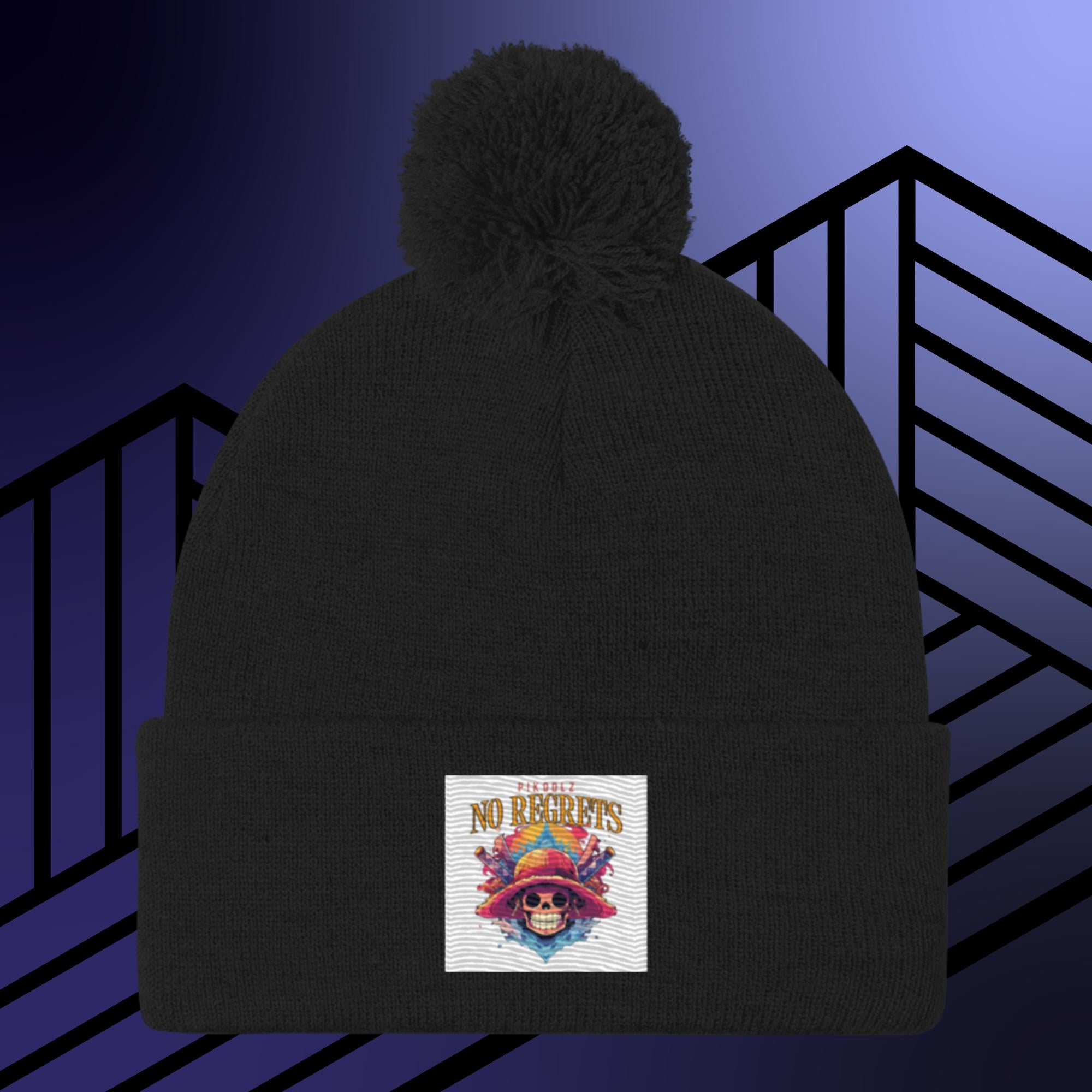 Collection of No Regrets Pom-Pom Beanie in a gallery layout