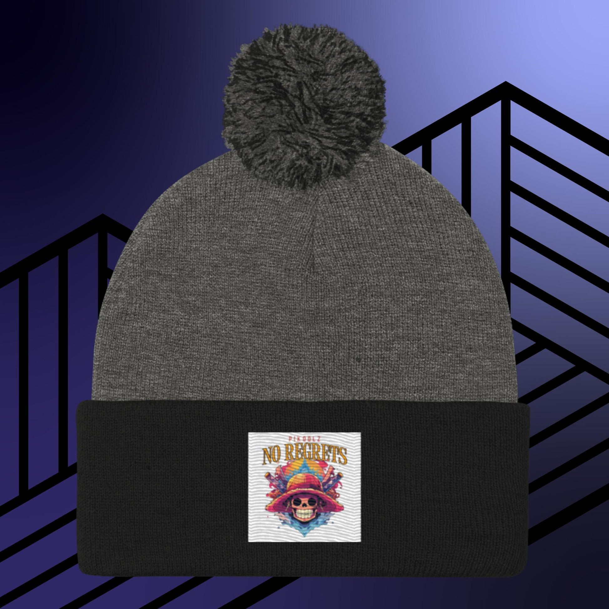 No Regrets Pom-Pom Beanie