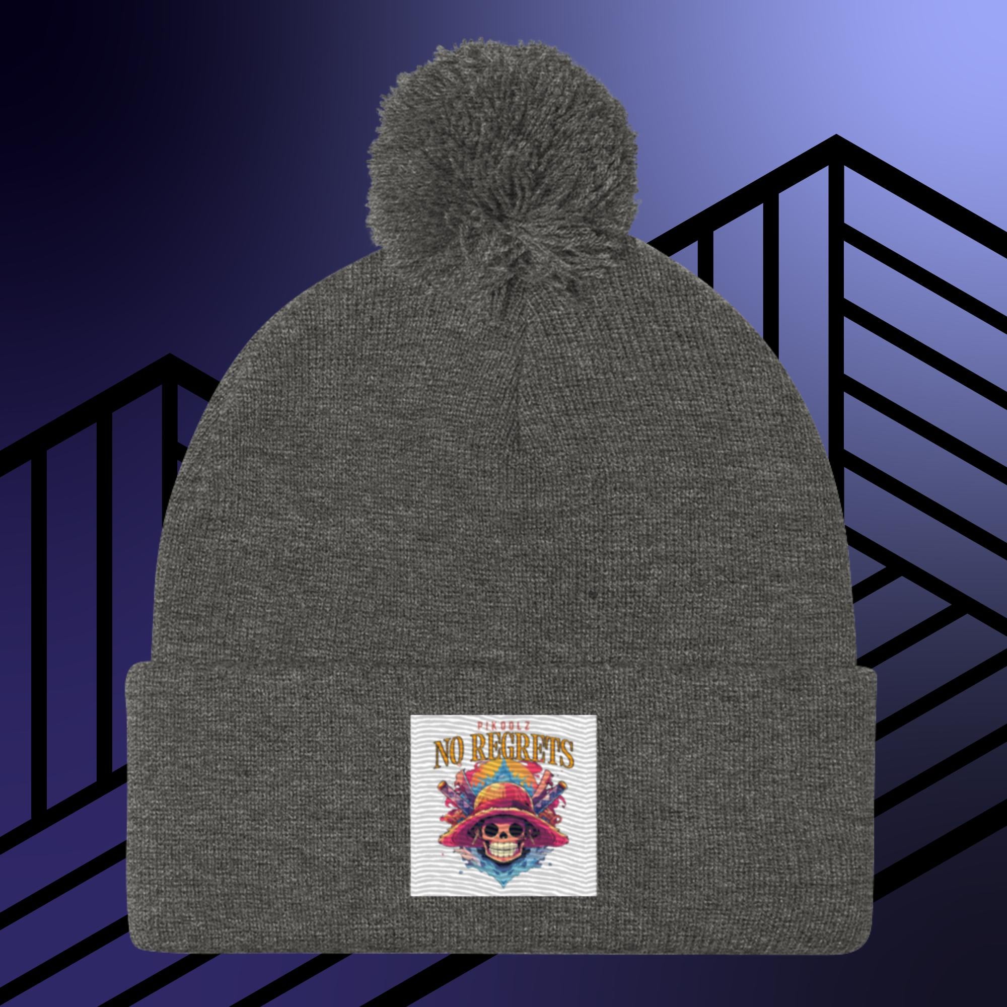 Collection of No Regrets Pom-Pom Beanie in a gallery layout