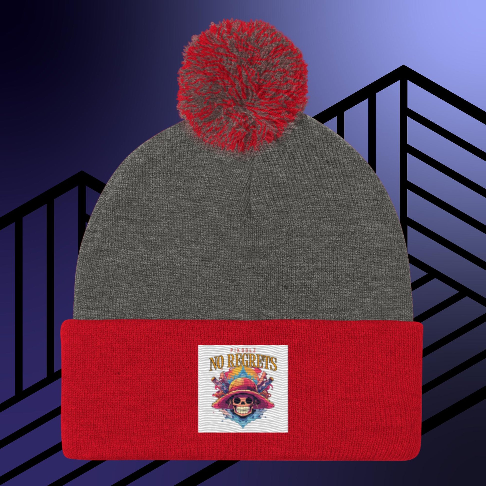 No Regrets Pom-Pom Beanie