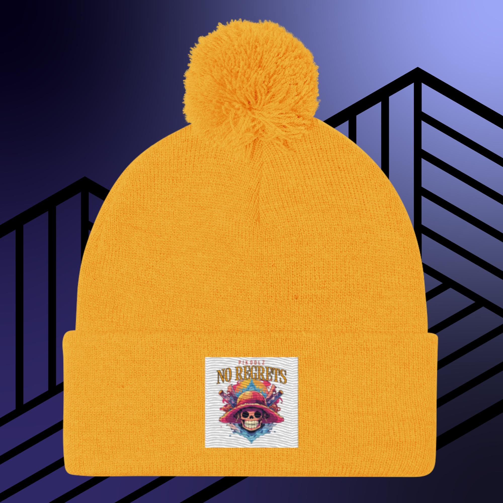 Collection of No Regrets Pom-Pom Beanie in a gallery layout