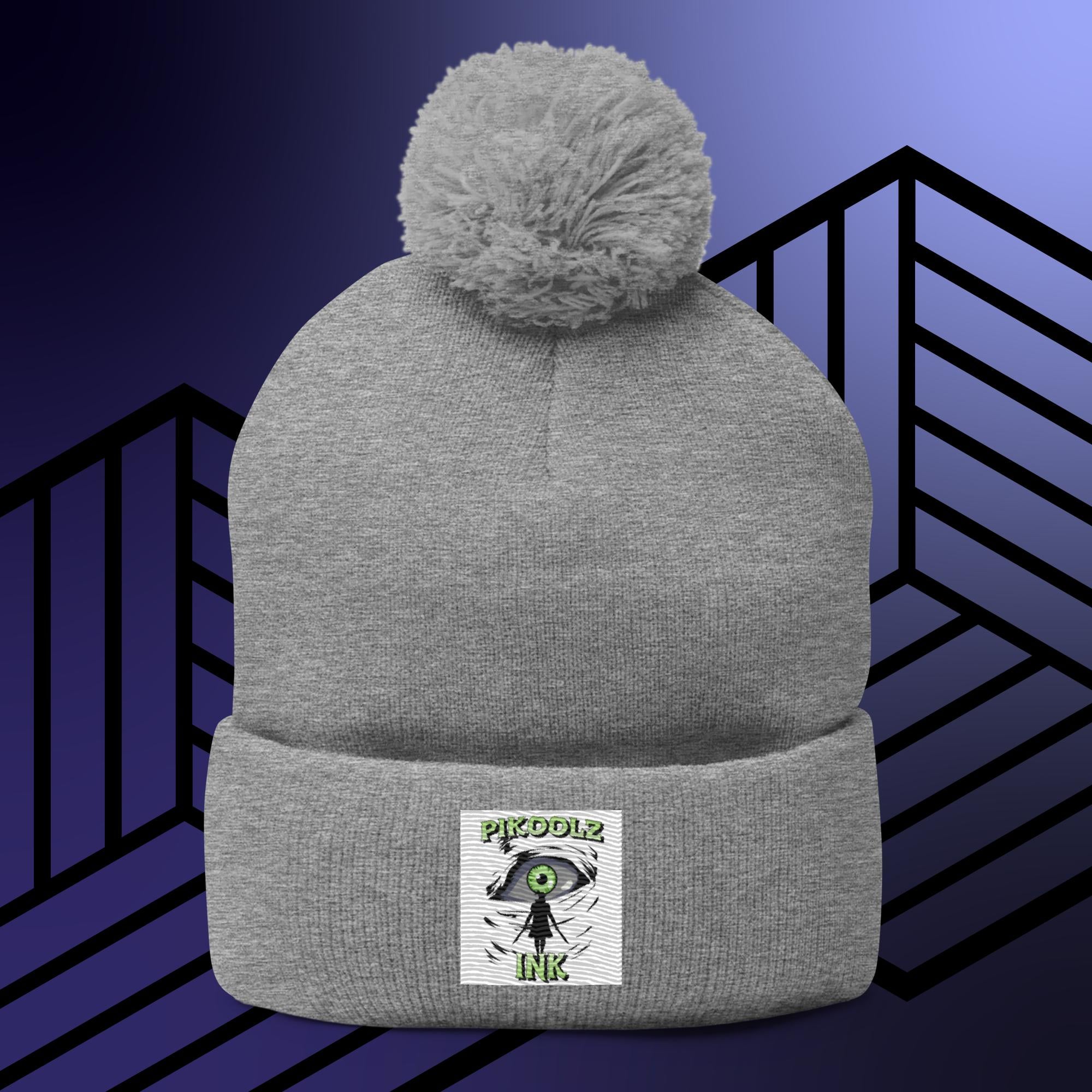 Collection of Don't Blink Pom-Pom Beanie in a gallery layout