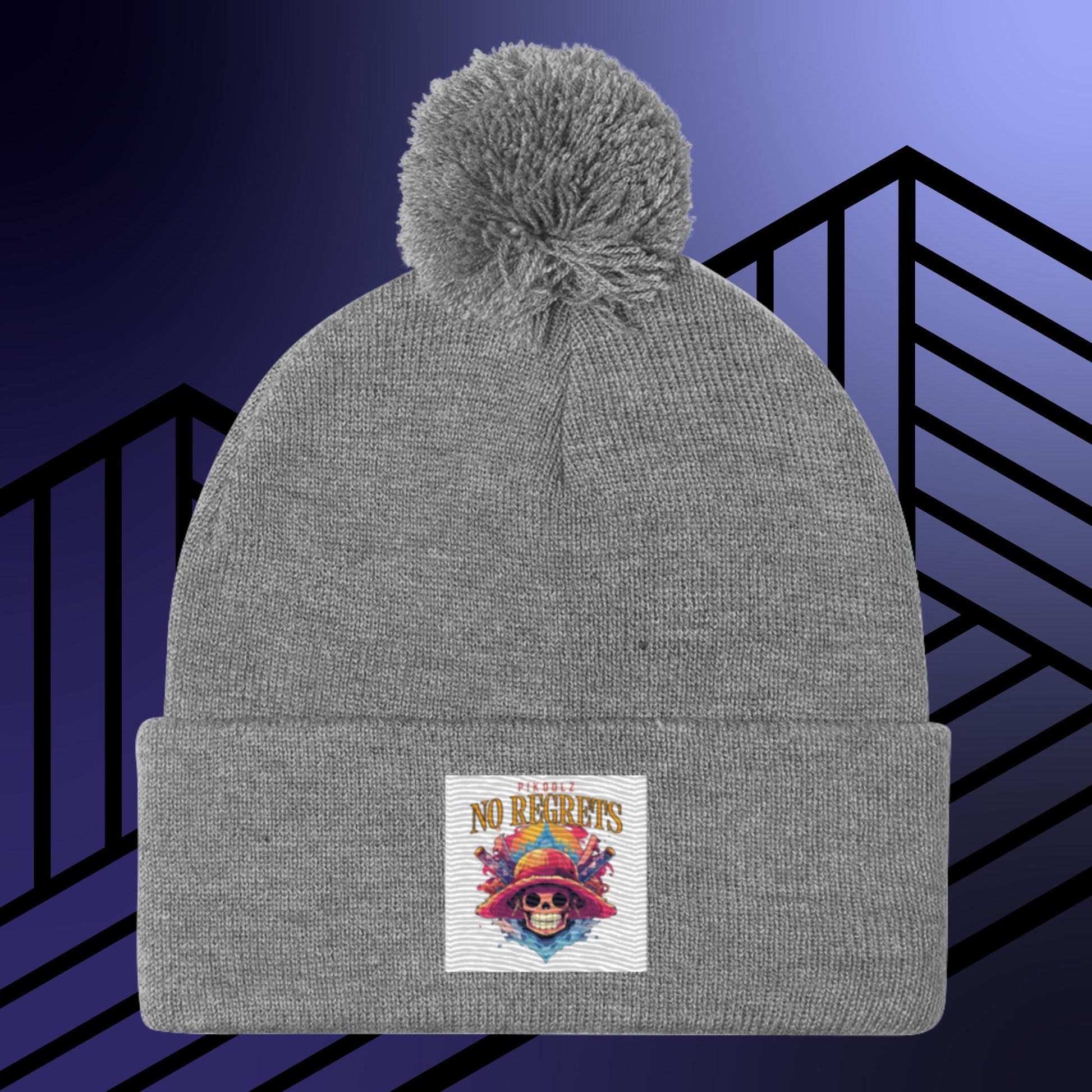 No Regrets Pom-Pom Beanie