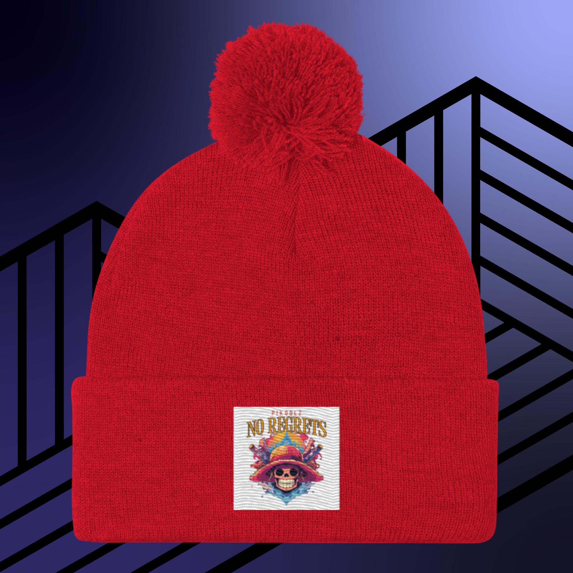 Collection of No Regrets Pom-Pom Beanie in a gallery layout