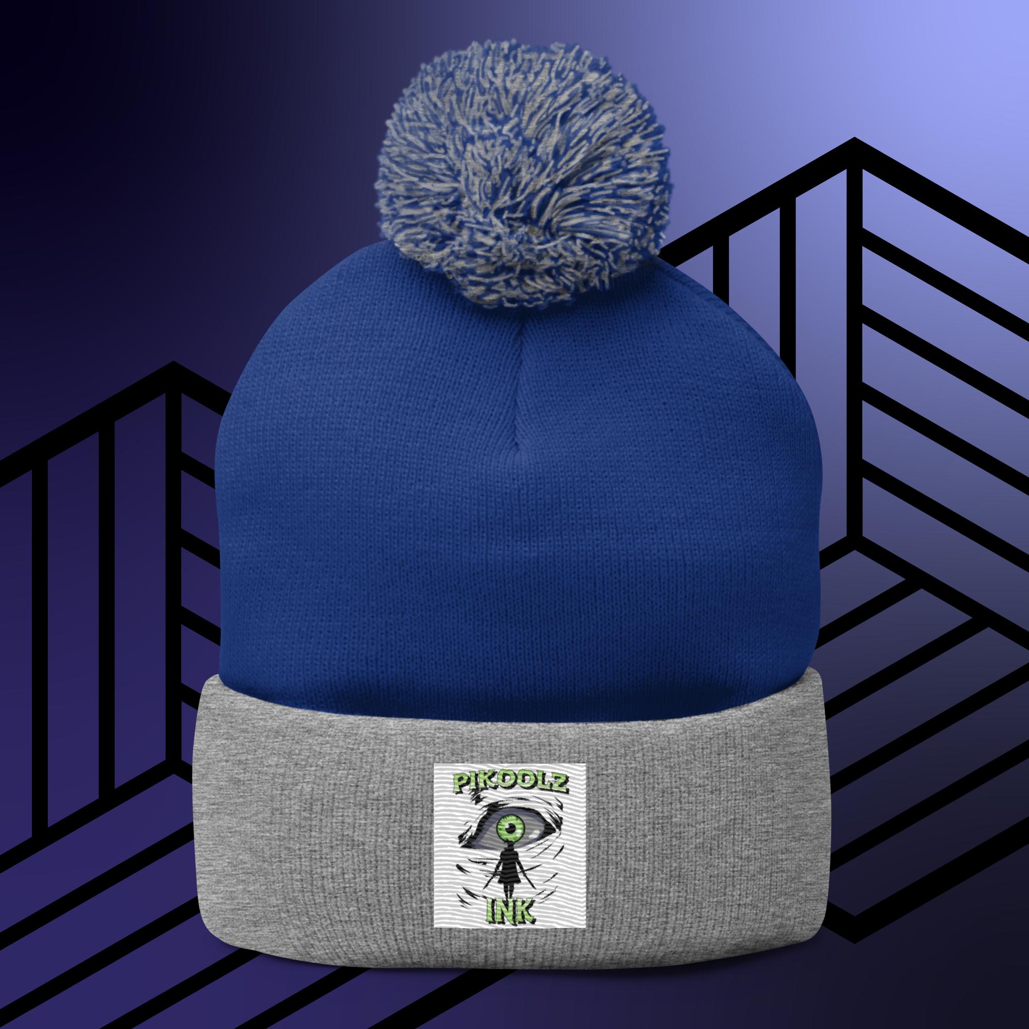 Collection of Don't Blink Pom-Pom Beanie in a gallery layout