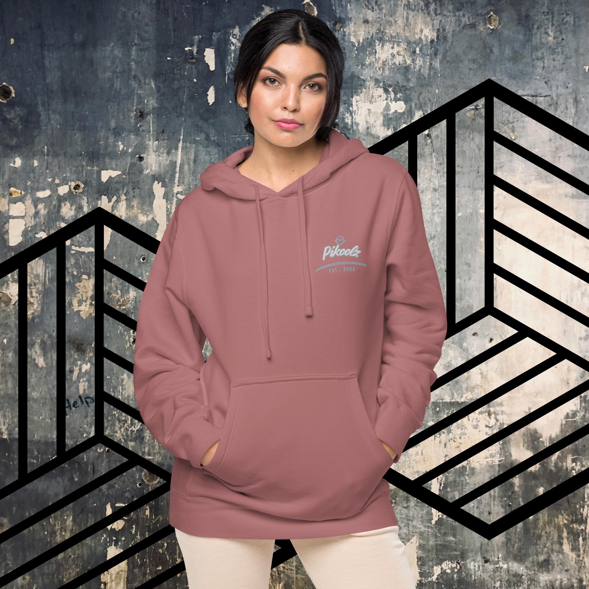 Collection of Pikoolz Unisex pigment-dyed hoodie in a gallery layout