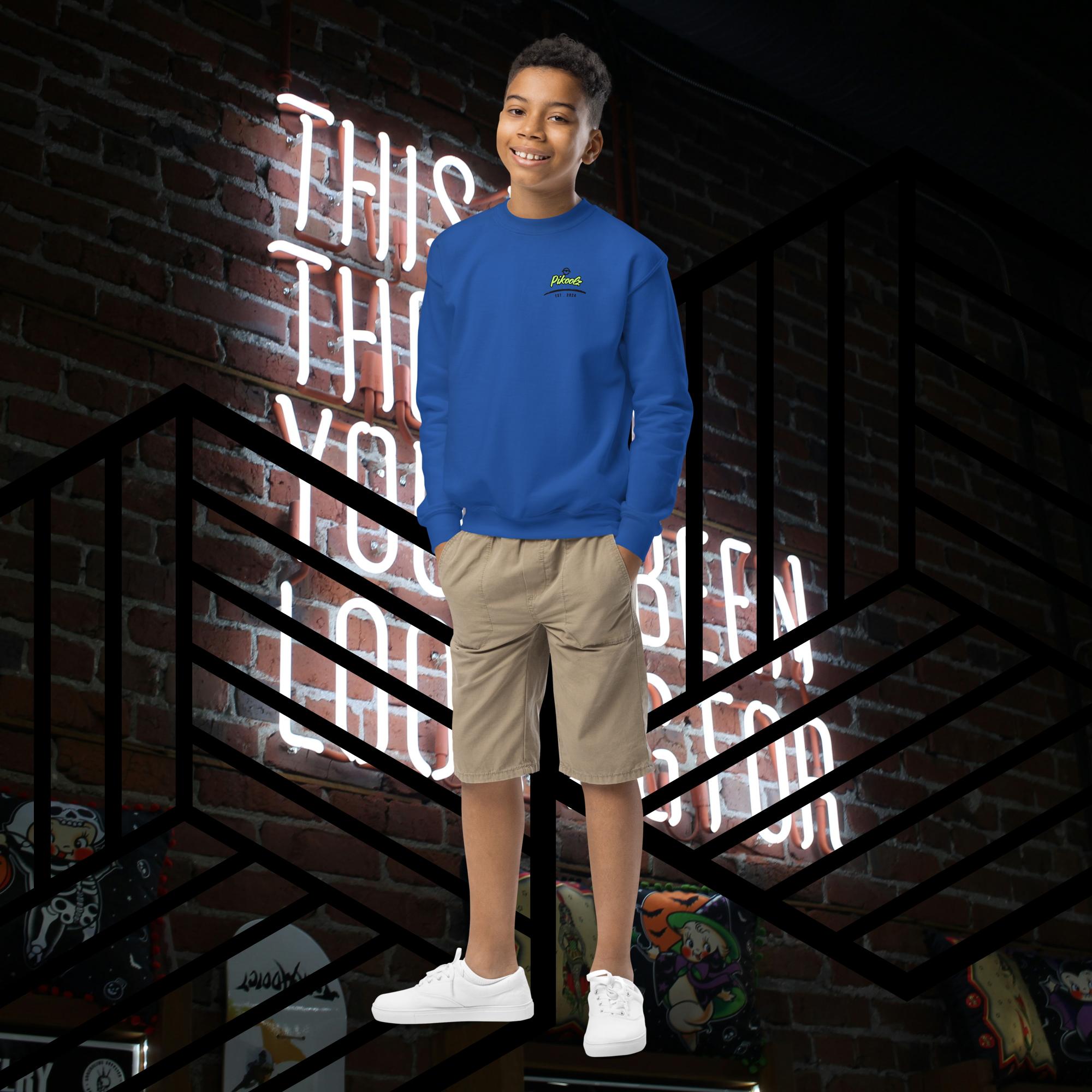 Collection of Pikoolz Youth crewneck sweatshirt in a gallery layout