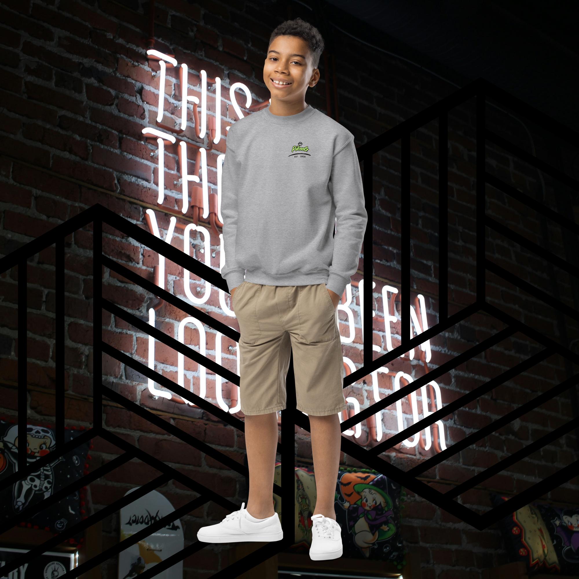 Collection of Pikoolz Youth crewneck sweatshirt in a gallery layout